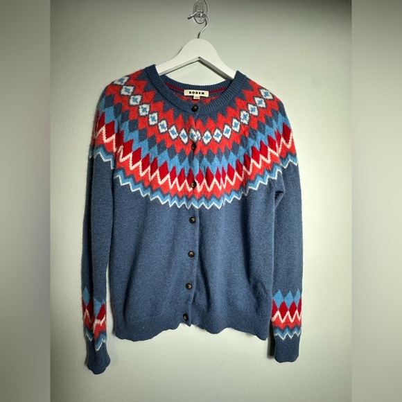 Boden Edie  Fair Isle  Cardigan Size Medium - Picture 10 of 16